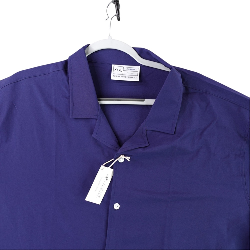 Nashie Button Down Shirt Men XXXL Purple Not A Rashie Camp Collar Australia